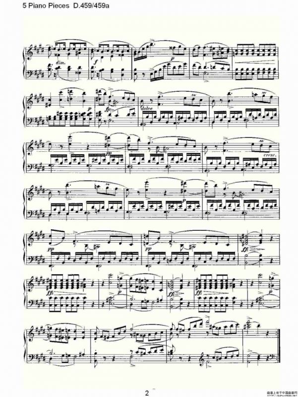 5 Piano Pieces D.459/459a（钢琴五联奏D.459/459a）
