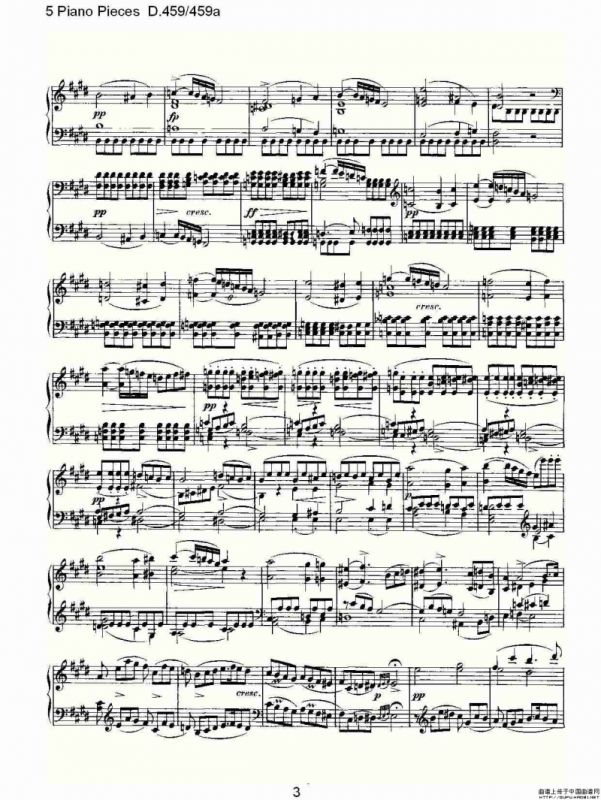 5 Piano Pieces D.459/459a（钢琴五联奏D.459/459a）