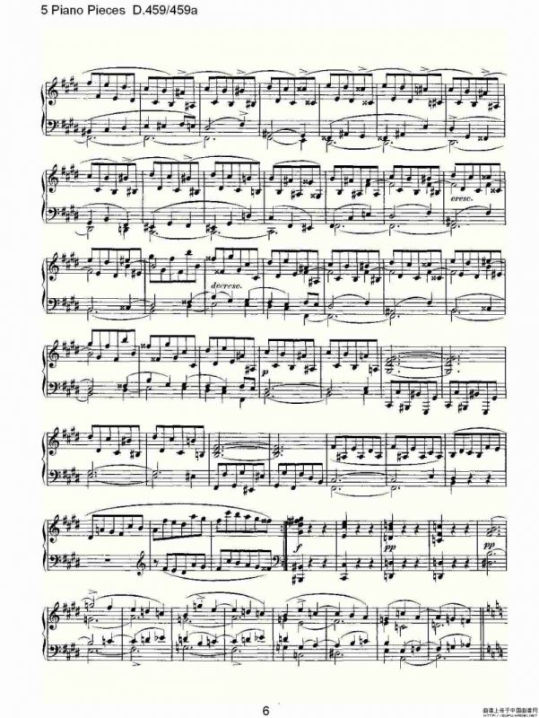 5 Piano Pieces D.459/459a（钢琴五联奏D.459/459a）