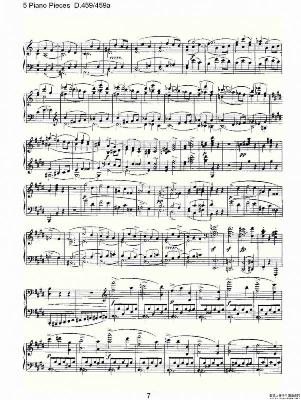 5 Piano Pieces D.459/459a（钢琴五联奏D.459/459a）