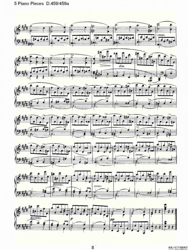 5 Piano Pieces D.459/459a（钢琴五联奏D.459/459a）