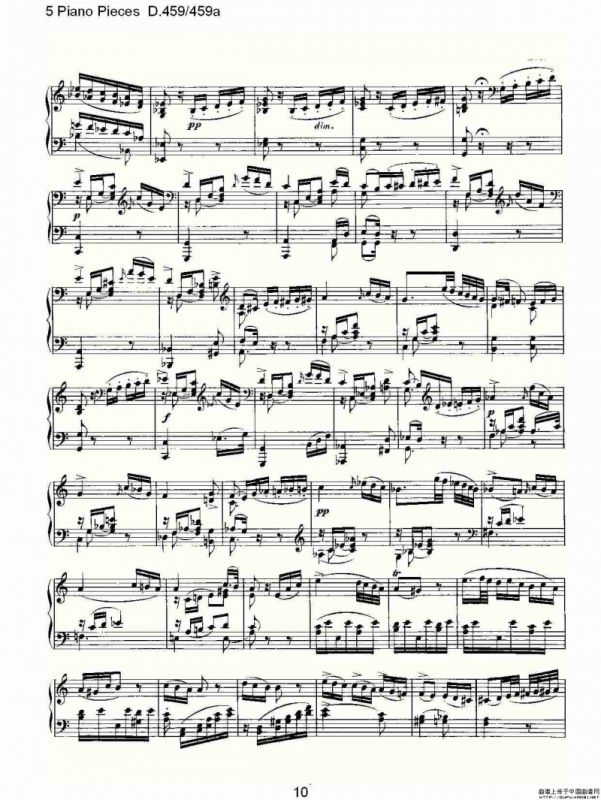 5 Piano Pieces D.459/459a（钢琴五联奏D.459/459a）