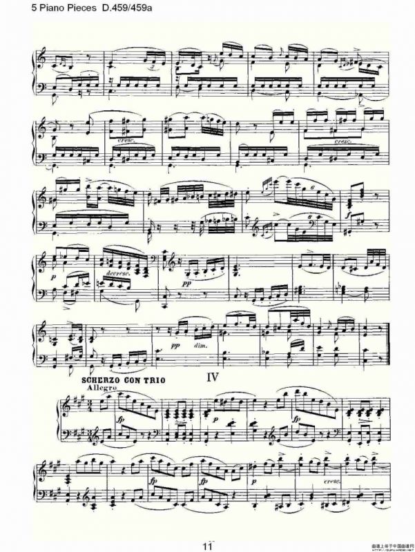 5 Piano Pieces D.459/459a（钢琴五联奏D.459/459a）
