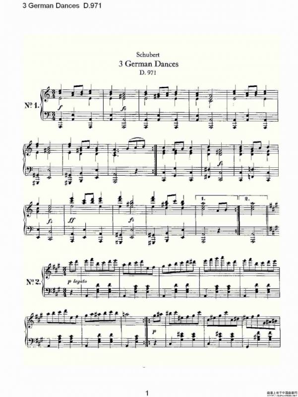 3 German Dances D.971（3德国舞曲 D.971）