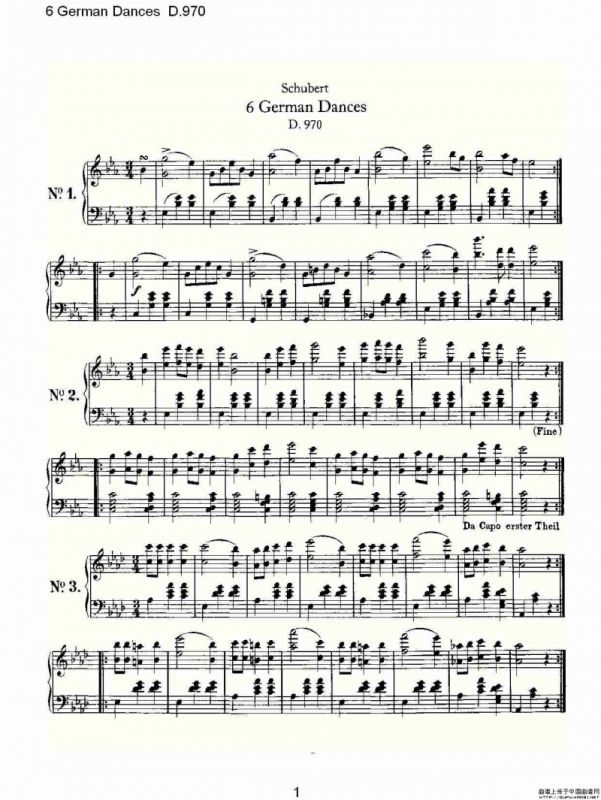 6 German Dances D.970（6德国舞曲 D.970）
