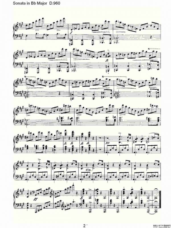 Sonata in Bb Major D.960（Bb大调奏鸣曲 D.960）
