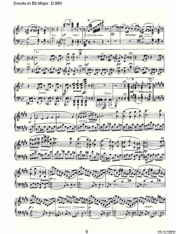 Sonata in Bb Major D.960（Bb大调奏鸣曲 D.960）