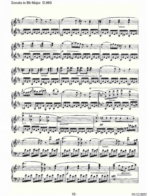 Sonata in Bb Major D.960（Bb大调奏鸣曲 D.960）