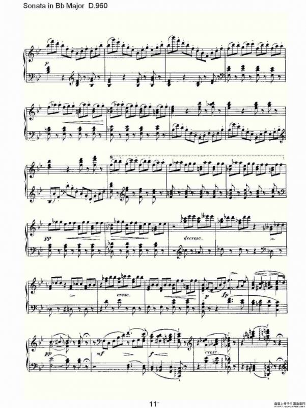 Sonata in Bb Major D.960（Bb大调奏鸣曲 D.960）