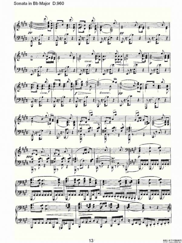 Sonata in Bb Major D.960（Bb大调奏鸣曲 D.960）