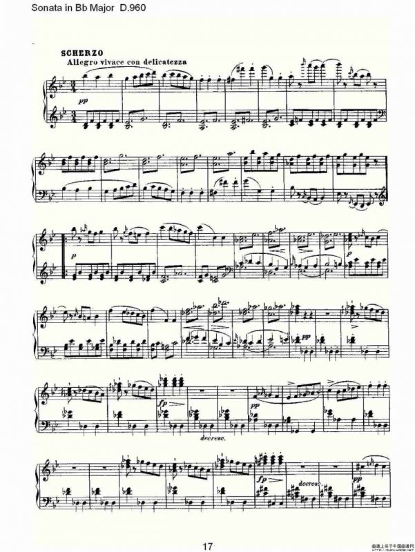 Sonata in Bb Major D.960（Bb大调奏鸣曲 D.960）