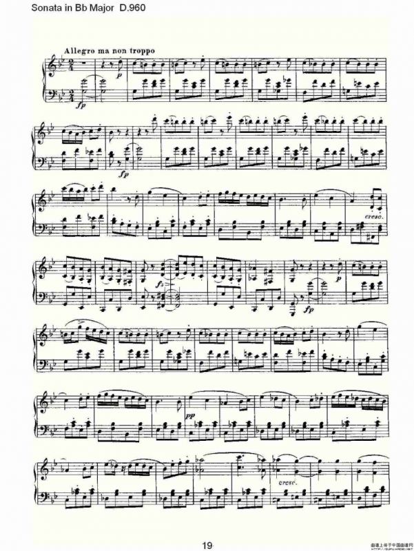 Sonata in Bb Major D.960（Bb大调奏鸣曲 D.960）