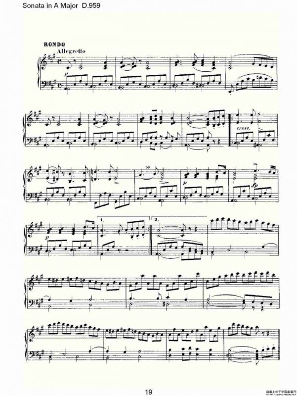 Sonata in A Major D.959（A大调奏鸣曲 D.959）