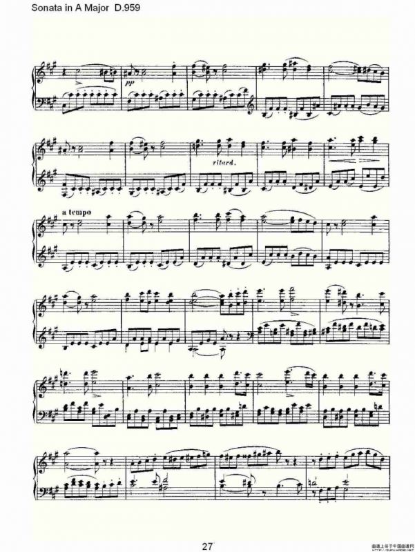 Sonata in A Major D.959（A大调奏鸣曲 D.959）