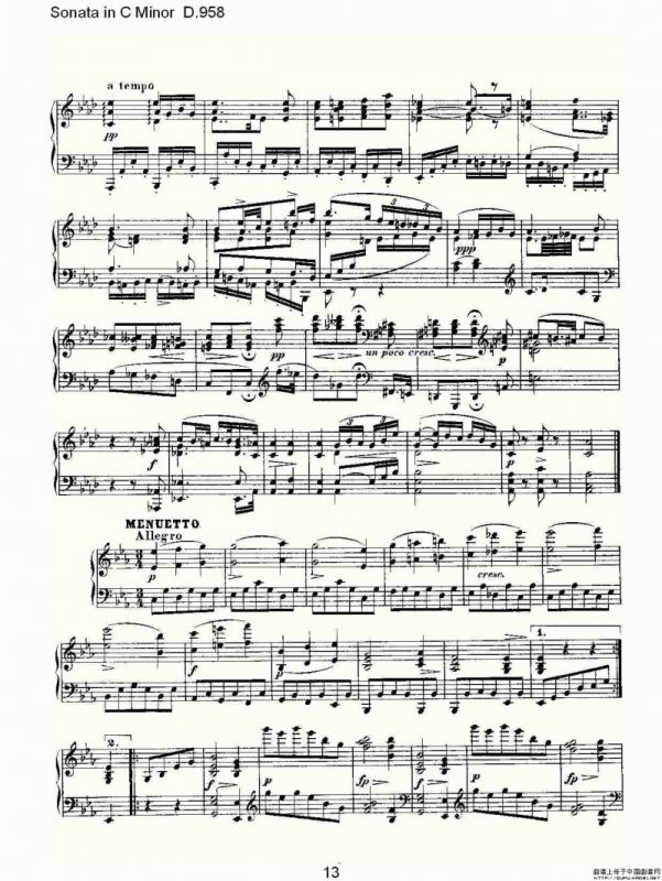 Sonata in C Minor D.958（C小调奏鸣曲 D.958）