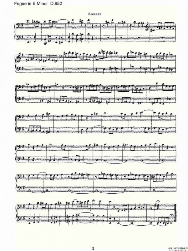 Fugue in E Minor D.952（E小调赋格曲 D.952）
