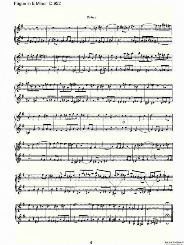 Fugue in E Minor D.952（E小调赋格曲 D.952）