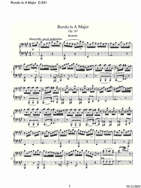 Rondo in A Major D.951（Ａ大调回旋曲D.951）