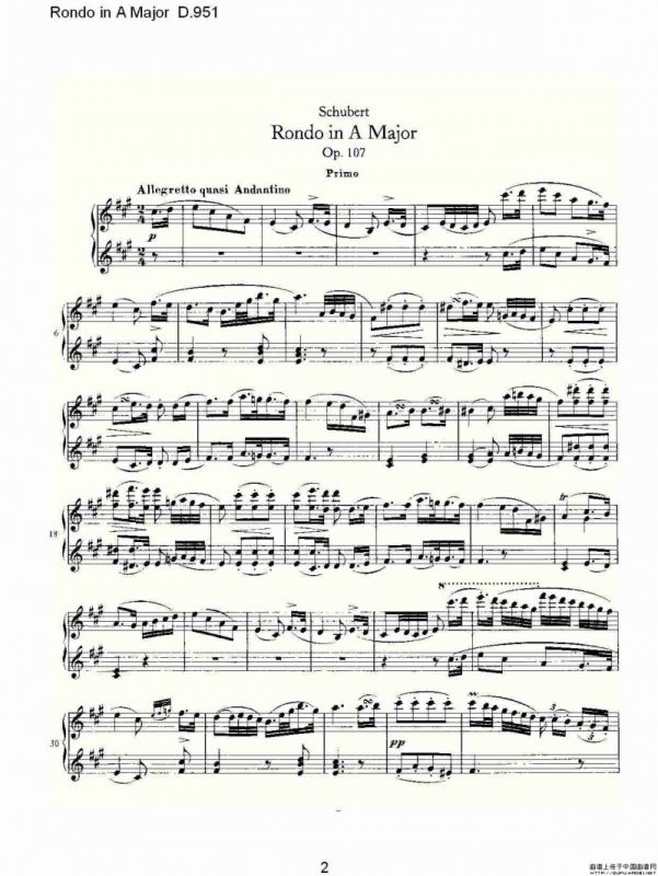 Rondo in A Major D.951（Ａ大调回旋曲D.951）