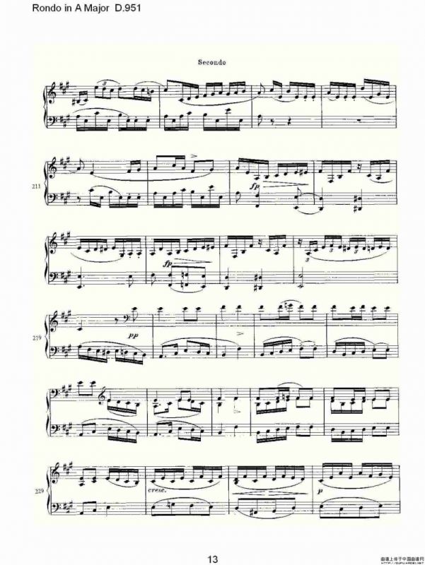 Rondo in A Major D.951（Ａ大调回旋曲D.951）