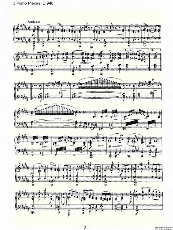 3 Piano Pieces D.946（钢琴三联奏D.946）