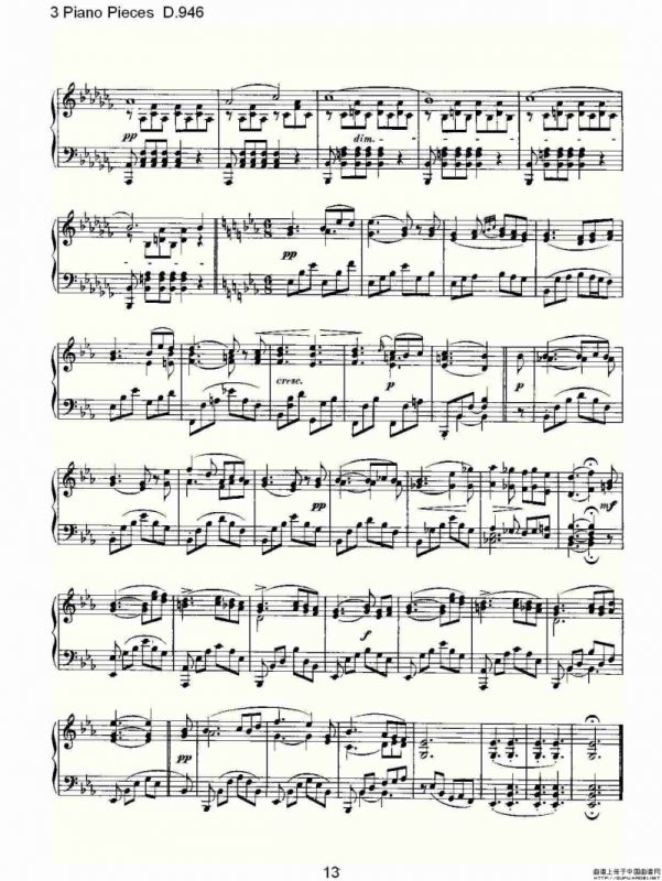 3 Piano Pieces D.946（钢琴三联奏D.946）