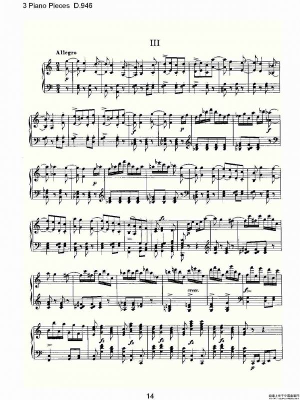 3 Piano Pieces D.946（钢琴三联奏D.946）