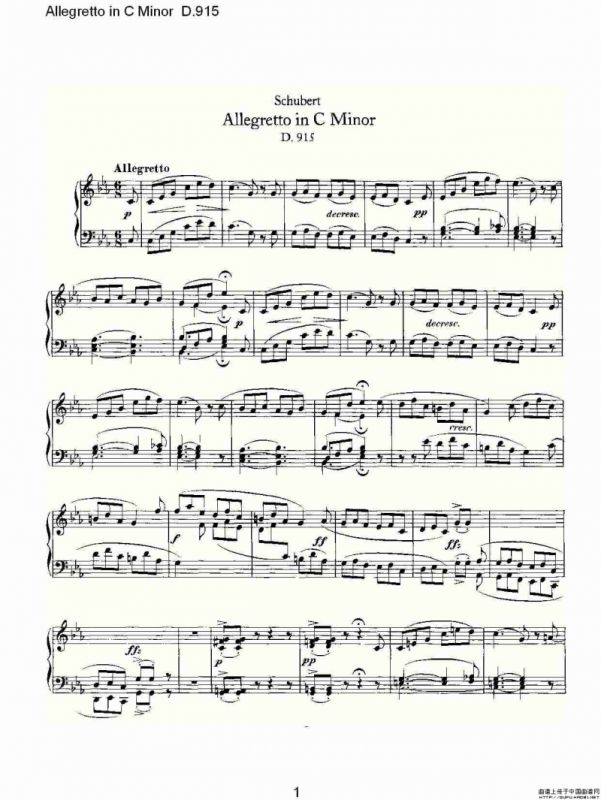 Allegretto in C Minor D.915（C小调快板 D.915）