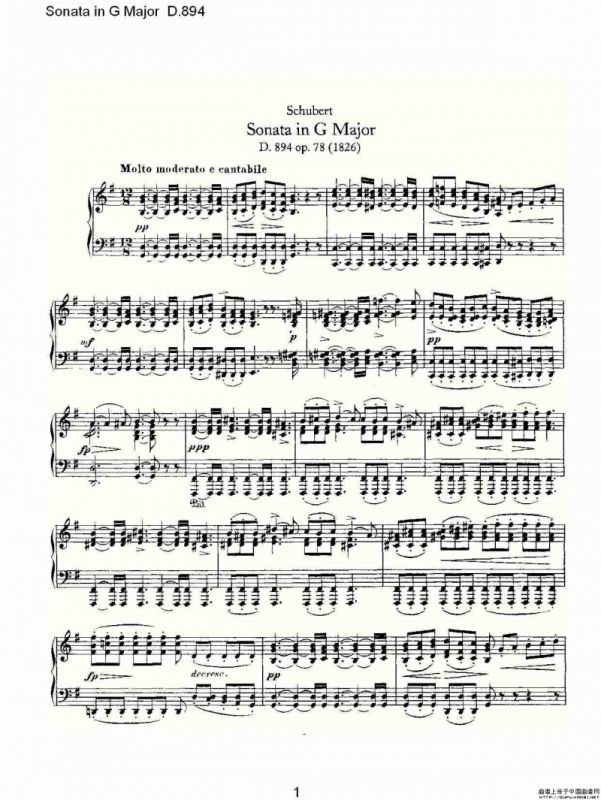 Sonata in G Major D.894（G大调奏鸣曲 D.894）