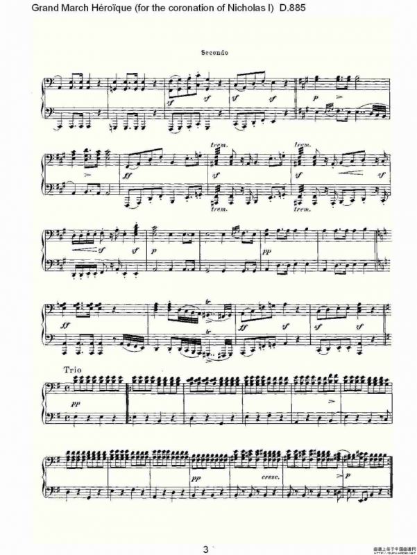 豪华进行曲（为尼古拉斯一世加冕礼而作)D.88）