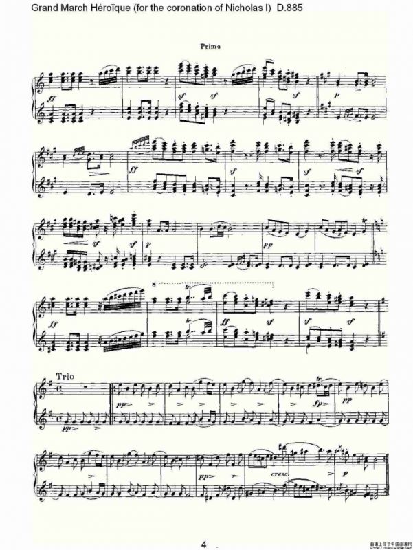 豪华进行曲（为尼古拉斯一世加冕礼而作)D.88）