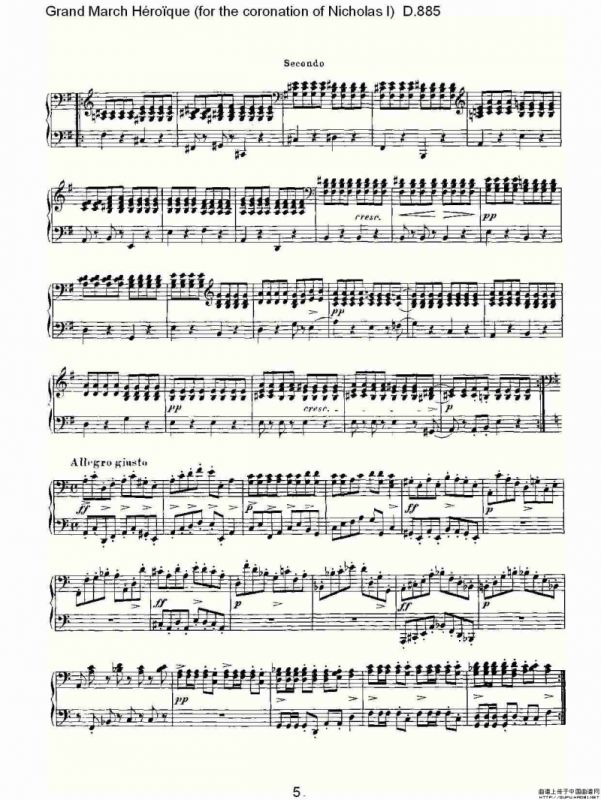 豪华进行曲（为尼古拉斯一世加冕礼而作)D.88）
