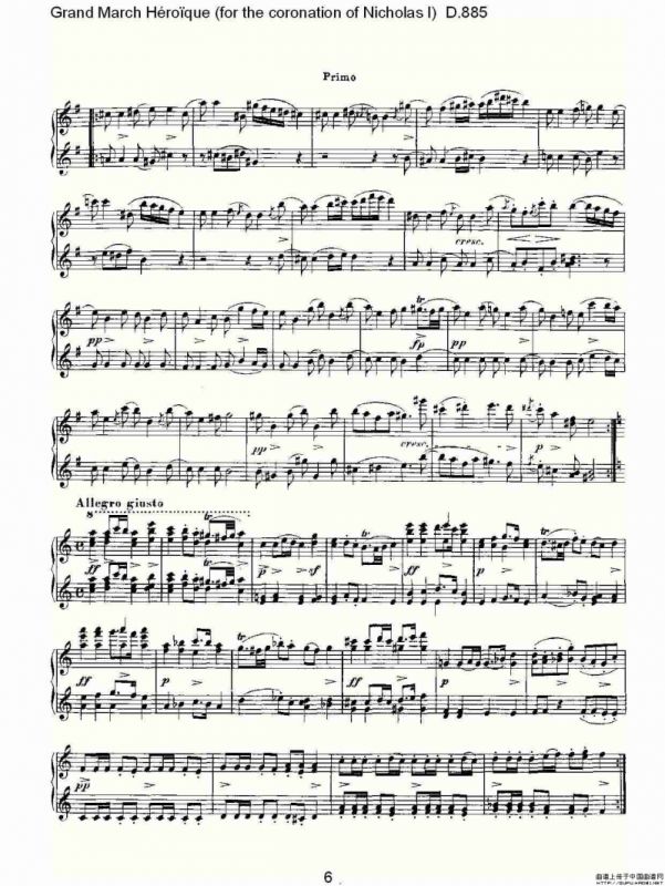 豪华进行曲（为尼古拉斯一世加冕礼而作)D.88）