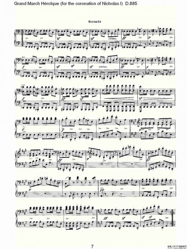 豪华进行曲（为尼古拉斯一世加冕礼而作)D.88）