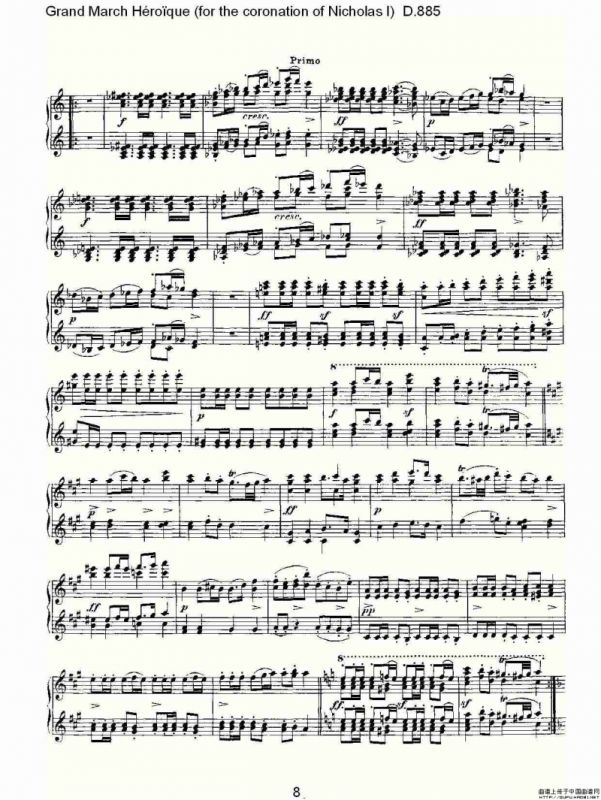 豪华进行曲（为尼古拉斯一世加冕礼而作)D.88）