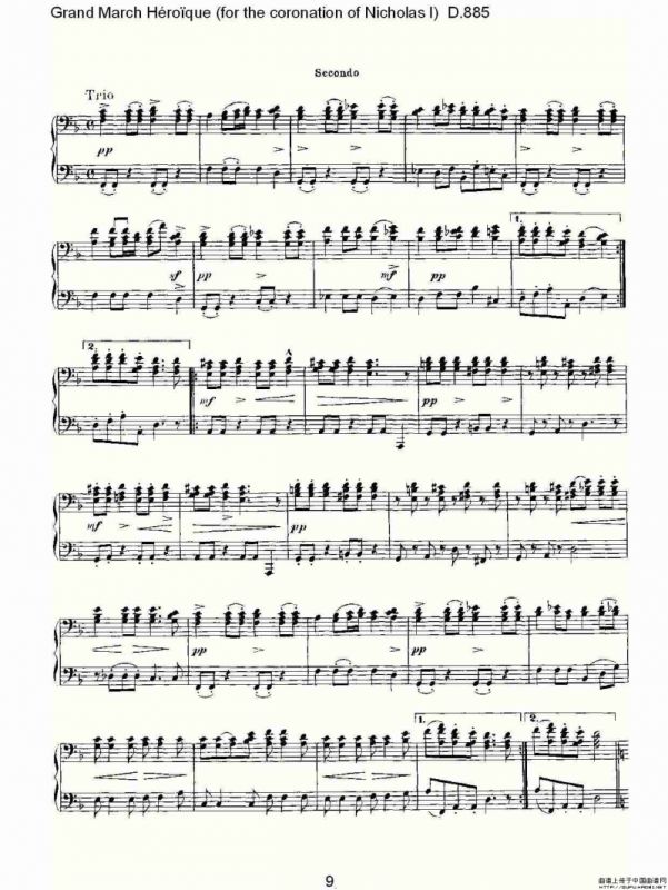 豪华进行曲（为尼古拉斯一世加冕礼而作)D.88）