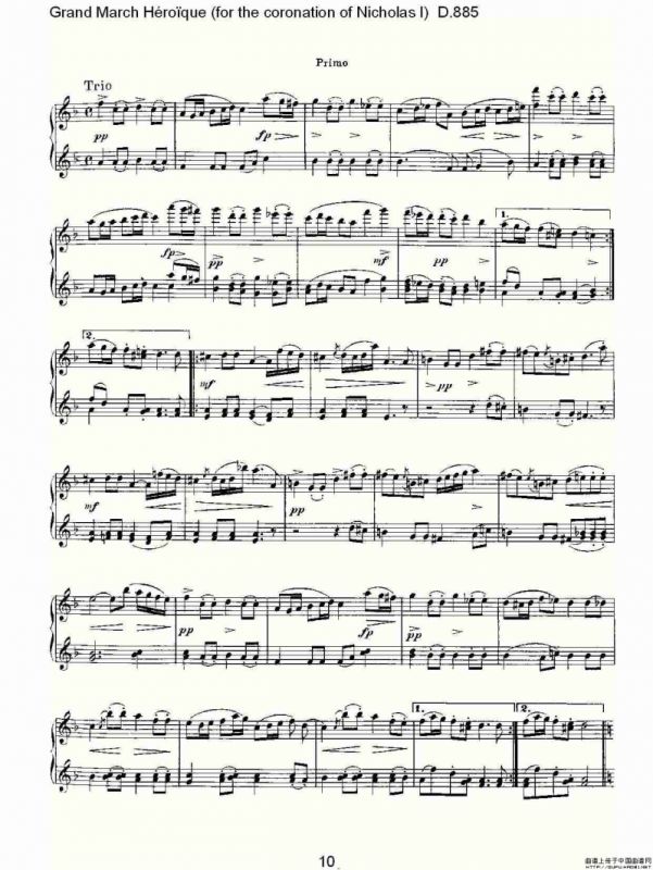 豪华进行曲（为尼古拉斯一世加冕礼而作)D.88）