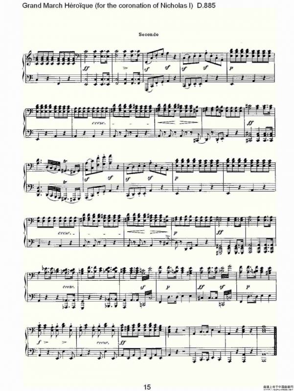 豪华进行曲（为尼古拉斯一世加冕礼而作)D.88）