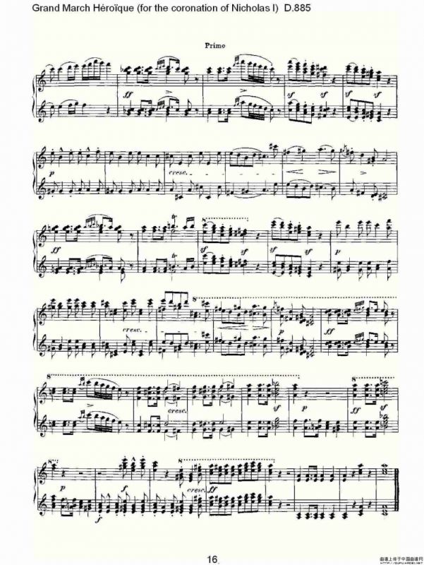 豪华进行曲（为尼古拉斯一世加冕礼而作)D.88）