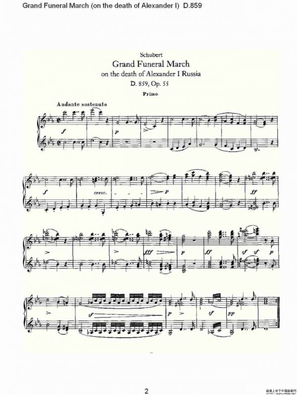 豪华葬礼进行曲（为亚历山大一世的逝世而作)D.85）