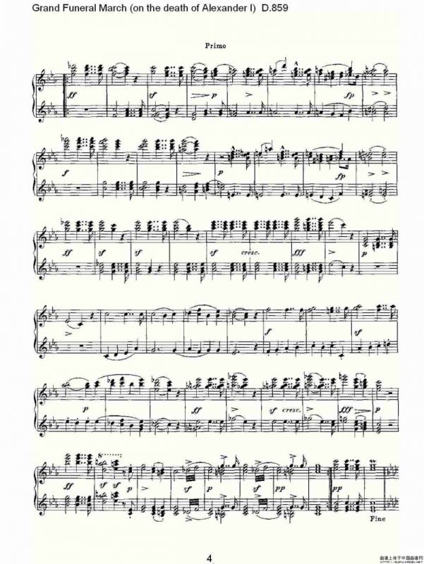 豪华葬礼进行曲（为亚历山大一世的逝世而作)D.85）