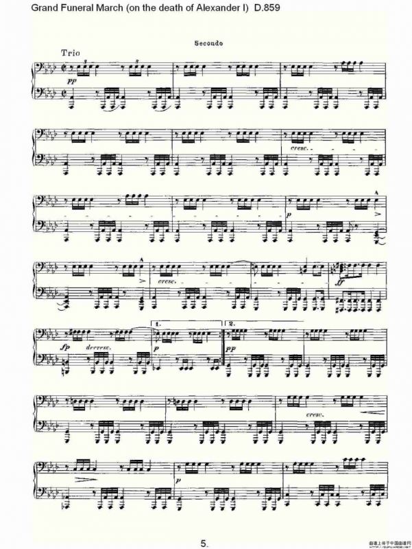 豪华葬礼进行曲（为亚历山大一世的逝世而作)D.85）