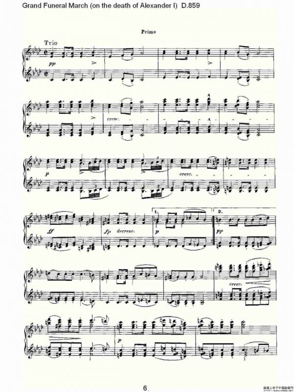 豪华葬礼进行曲（为亚历山大一世的逝世而作)D.85）