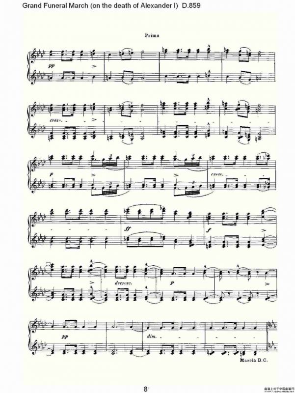 豪华葬礼进行曲（为亚历山大一世的逝世而作)D.85）