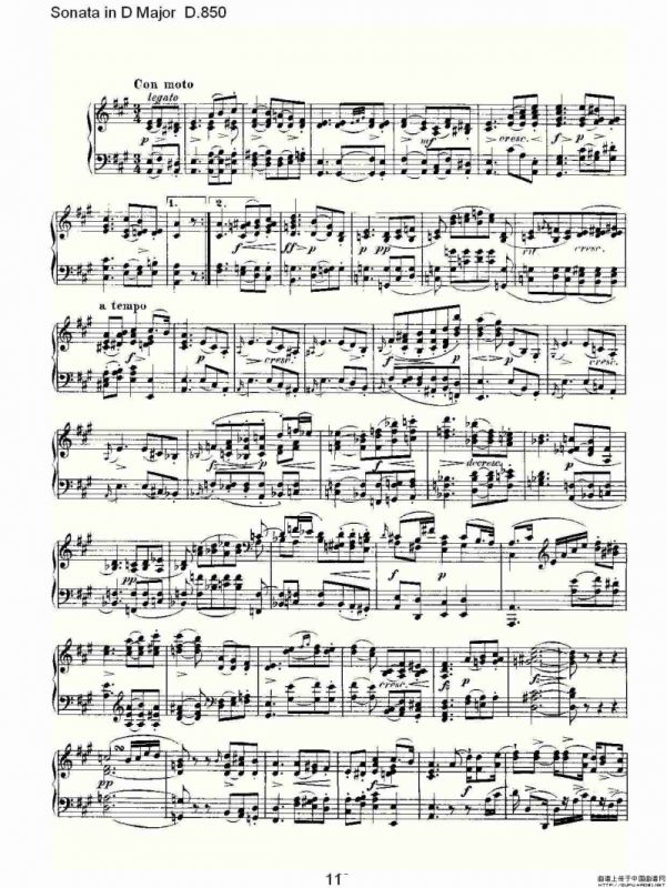 Sonata in D Major D.850（D大调奏鸣曲 D.850）