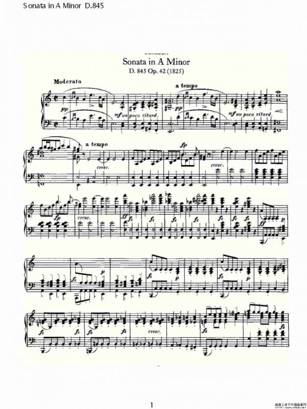 Sonata in A Minor D.845（A小调奏鸣曲 D.845）
