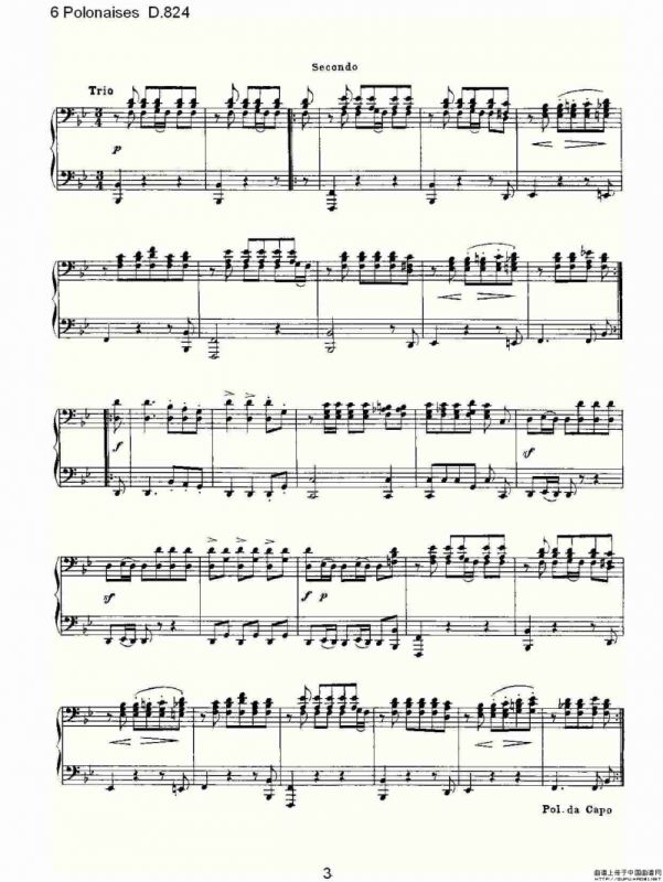 6 Polonaises D.824（6波罗乃兹舞曲 D.824）