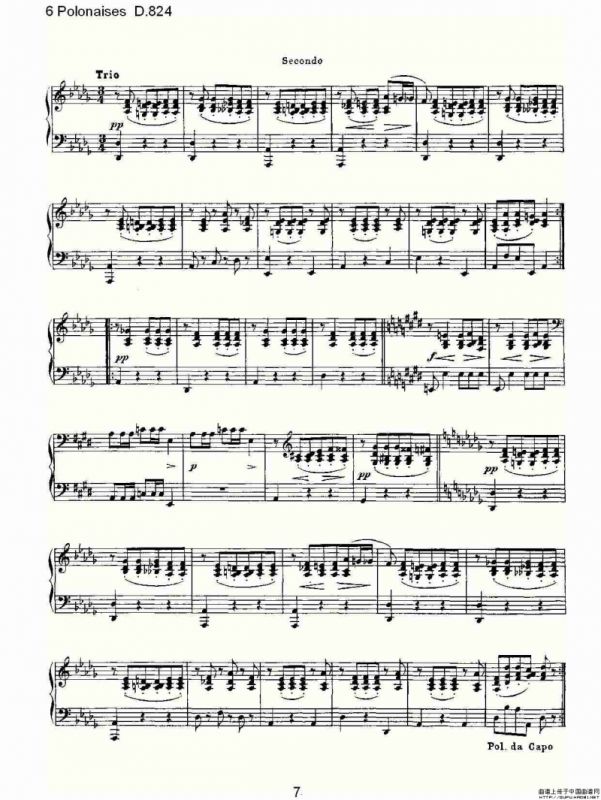 6 Polonaises D.824（6波罗乃兹舞曲 D.824）