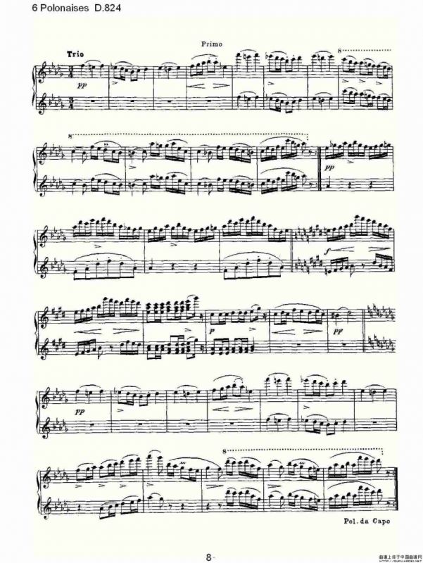 6 Polonaises D.824（6波罗乃兹舞曲 D.824）