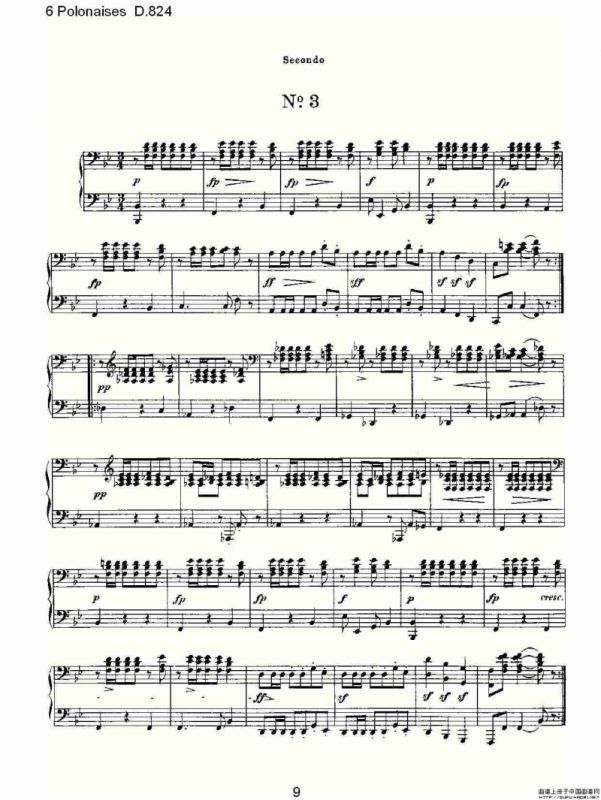 6 Polonaises D.824（6波罗乃兹舞曲 D.824）